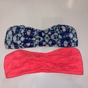 Victoria's Secret PINK Lace Bandeau Lot of 2 Size L Large